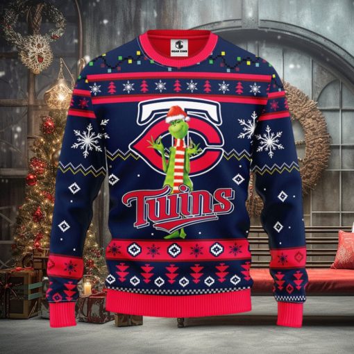 Minnesota Twins Funny Grinch Christmas Ugly Sweater