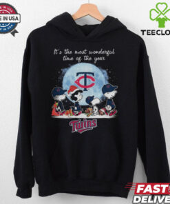 Minnesota Twins It The Most Wonderful Time Of The Year Peanut Characters Christmas Shirt
