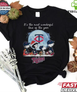 Minnesota Twins It The Most Wonderful Time Of The Year Peanut Characters Christmas Shirt