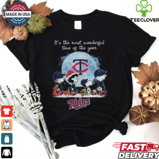 Minnesota Twins It The Most Wonderful Time Of The Year Peanut Characters Christmas Shirt