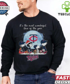 Minnesota Twins It The Most Wonderful Time Of The Year Peanut Characters Christmas Shirt