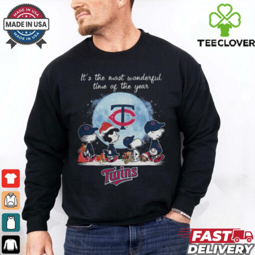 Minnesota Twins It The Most Wonderful Time Of The Year Peanut Characters Christmas Shirt