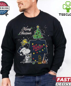 Minnesota Twins Merry Christmas With Snoopy Baby T Shirt