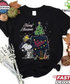 Minnesota Twins Merry Christmas With Snoopy Baby T Shirt