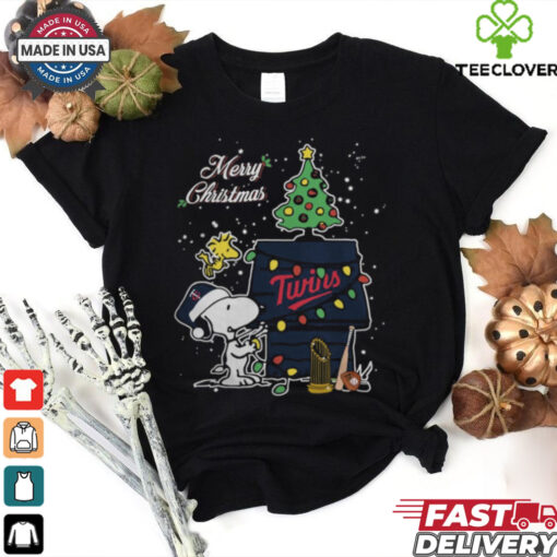 Minnesota Twins Merry Christmas With Snoopy Baby T Shirt