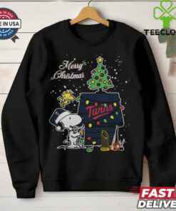 Minnesota Twins Merry Christmas With Snoopy Baby T Shirt