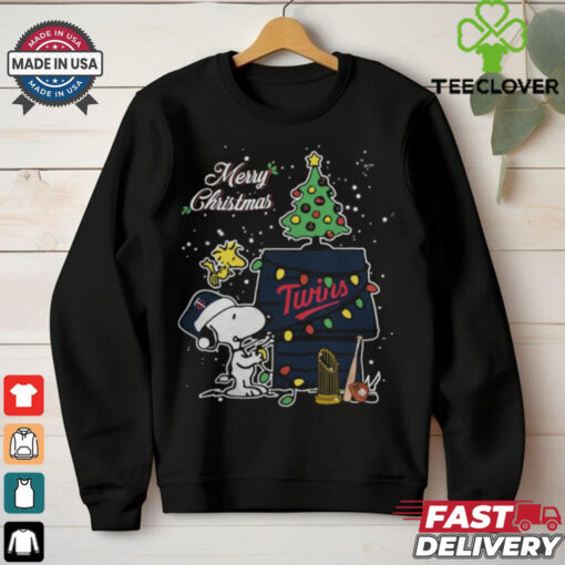 Minnesota Twins Merry Christmas With Snoopy Baby T Shirt