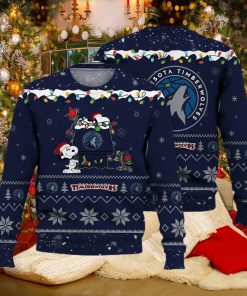 Minnesota Twins Snoopy Christmas Light Woodstock Snoopy Ugly Christmas Sweater