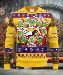 Minnesota Vikings 12 Grinch Xmas Day Christmas Ugly Sweater
