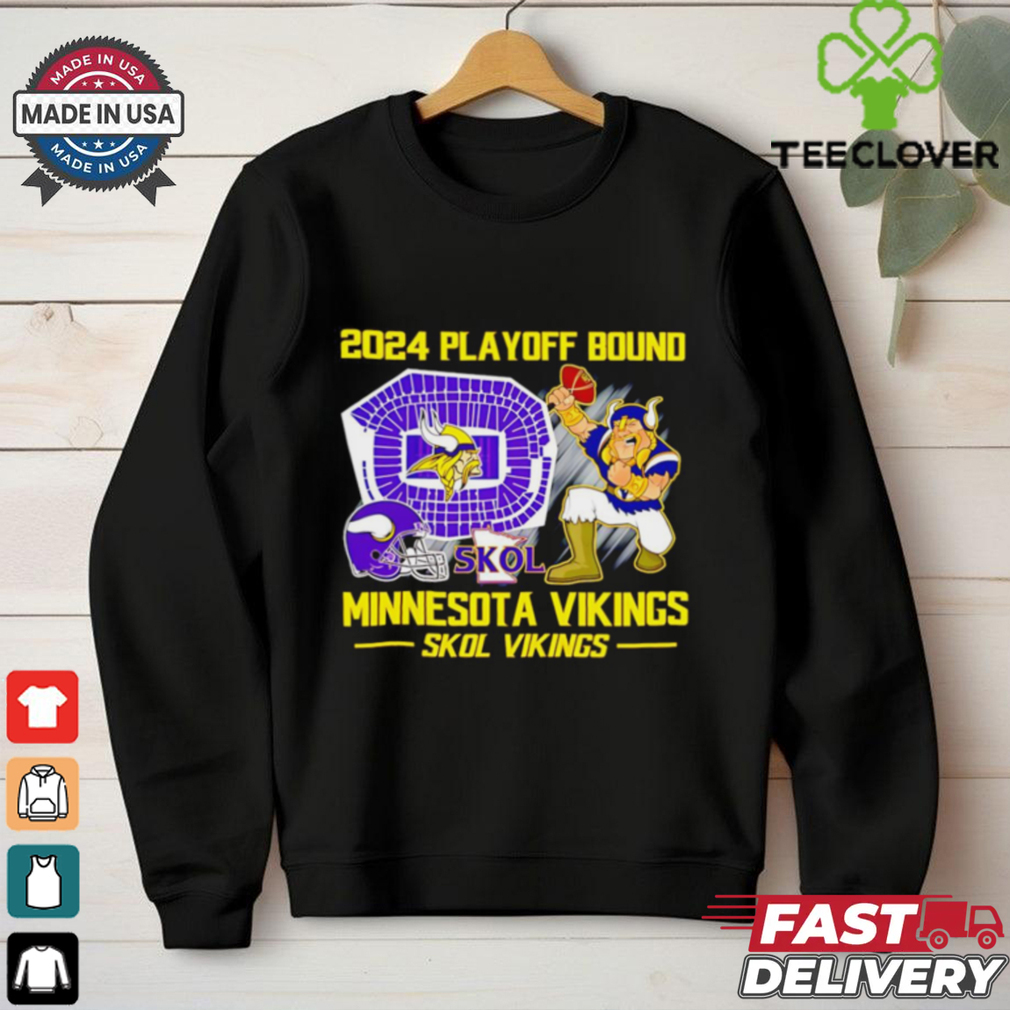 Minnesota Vikings 2024 Playoff Bound Skol Vikings mascot shirt Minnesota Vikings 2024 Playoff Bound Skol Vikings mascot shirt