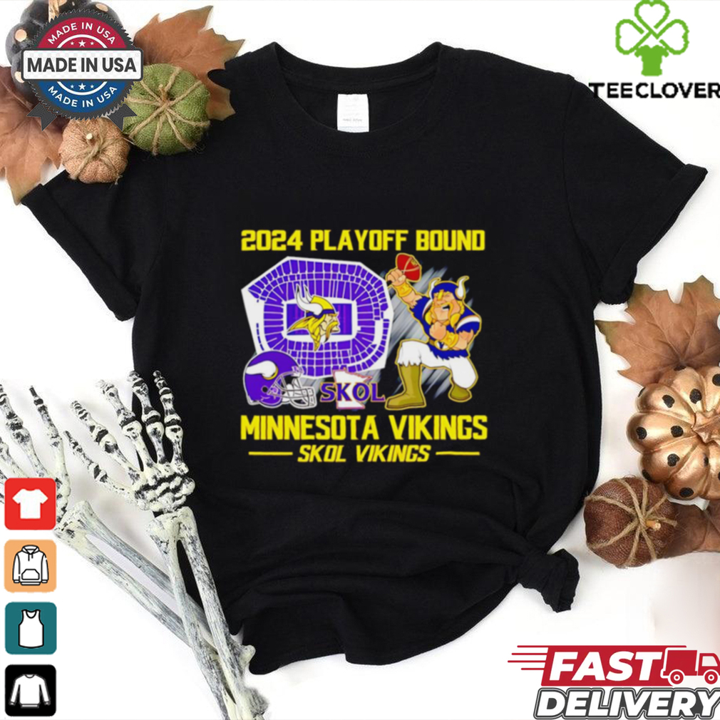 Minnesota Vikings 2024 Playoff Bound Skol Vikings mascot shirt Minnesota Vikings 2024 Playoff Bound Skol Vikings mascot shirt