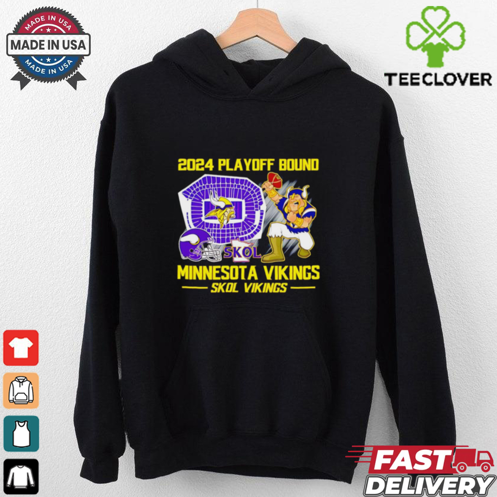 Minnesota Vikings 2024 Playoff Bound Skol Vikings mascot shirt Minnesota Vikings 2024 Playoff Bound Skol Vikings mascot shirt