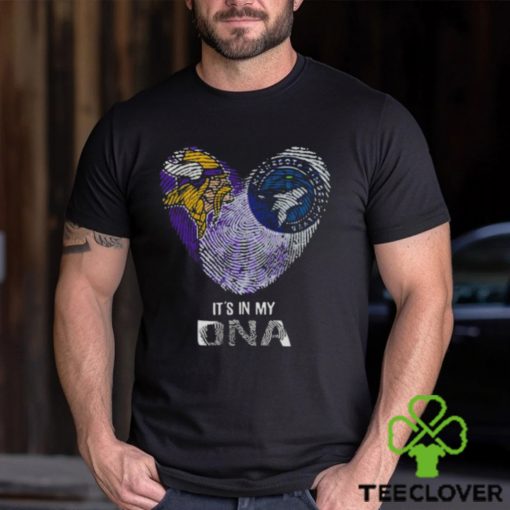 Minnesota Vikings And Minnesota Timberwolves Heart It’s In My DNA 2023 hoodie, sweater, longsleeve, shirt v-neck, t-shirt