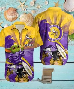 Minnesota Vikings Baby Yoda Hawaiian shirt For Fans Full Printing Hawaiian Shirt