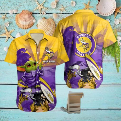 Minnesota Vikings Baby Yoda Hawaiian hoodie, sweater, longsleeve, shirt v-neck, t-shirt For Fans Full Printing Hawaiian Shirt