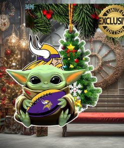Minnesota Vikings Baby Yoda NFL Christmas Tree Decorations Ornament