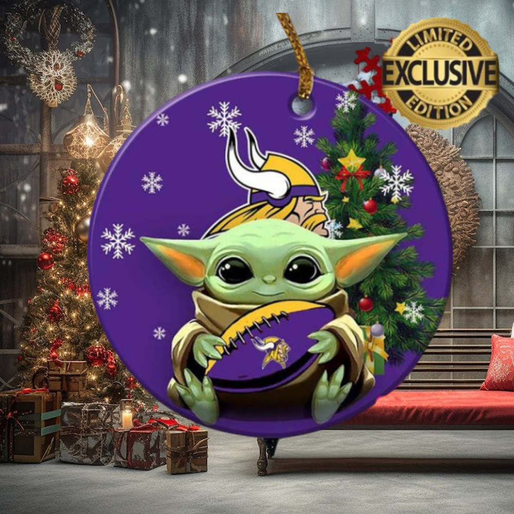 Minnesota Vikings Baby Yoda NFL Custom Name 2023 Holiday Gifts Christmas Decorations Ornament Minnesota Vikings Baby Yoda NFL Custom Name 2023 Holiday Gifts Christmas Decorations Ornament