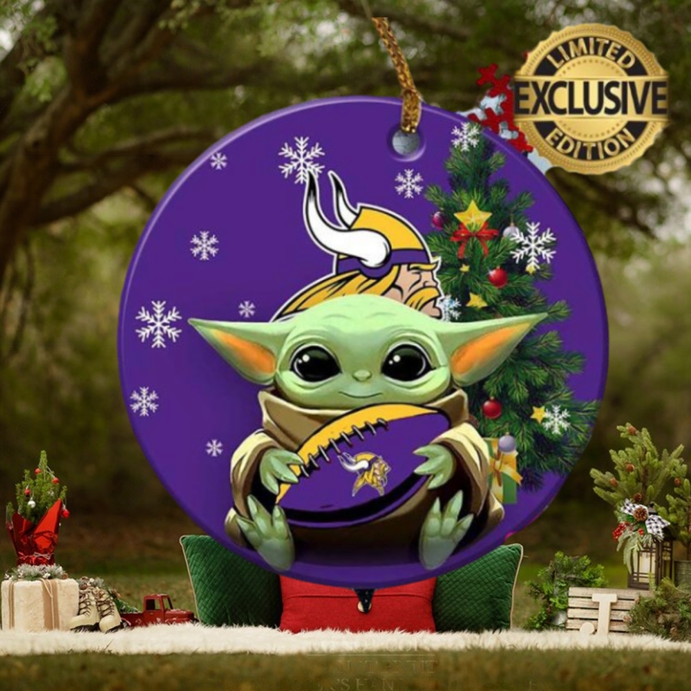 Minnesota Vikings Baby Yoda NFL Custom Name 2023 Holiday Gifts Christmas Decorations Ornament Minnesota Vikings Baby Yoda NFL Custom Name 2023 Holiday Gifts Christmas Decorations Ornament