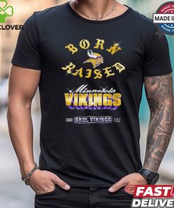 Minnesota Vikings Born x Raised Black Chrome Rocker Shirt