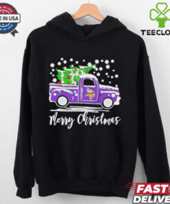 Minnesota Vikings Car Carrying Christmas Tree Merry Christmas shirt
