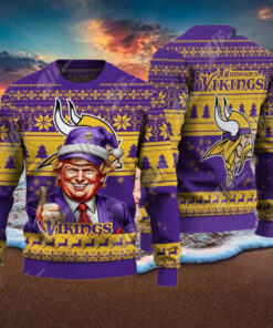 Minnesota Vikings Christmas Donald Trump Knitted Sweater