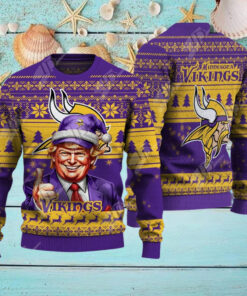 Minnesota Vikings Christmas Donald Trump Knitted Sweater