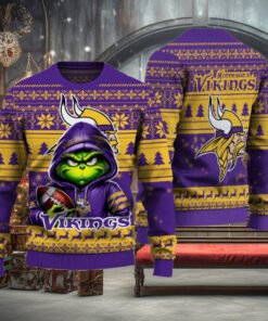 Minnesota Vikings Christmas Grinch Knitted Sweater