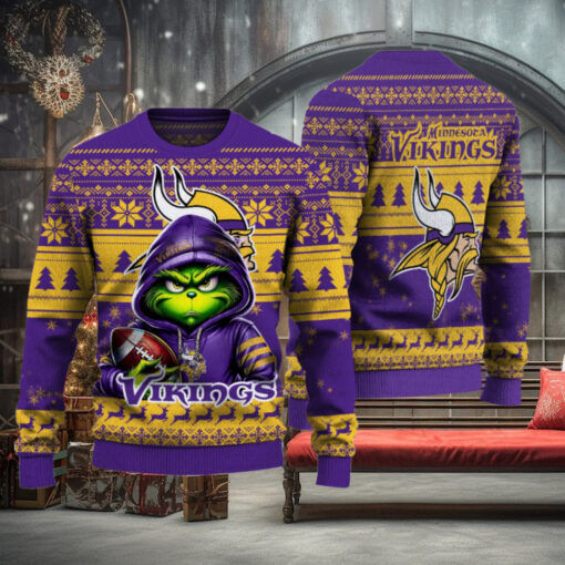 Minnesota Vikings Christmas Grinch Knitted Sweater