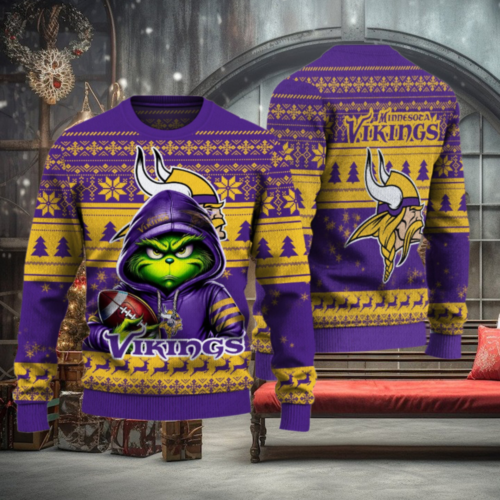 Minnesota Vikings Christmas Grinch Knitted Sweater Minnesota Vikings Christmas Grinch Knitted Sweater