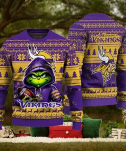 Minnesota Vikings Christmas Grinch Knitted Sweater
