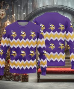 Minnesota Vikings Christmas Pattern Ugly Christmas Sweater Frozen AOP Gift For Fans