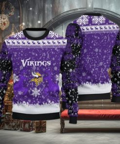Minnesota Vikings Christmas Reindeer Ugly Christmas Sweater Snowdrift AOP Gift For Fans