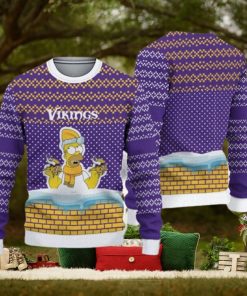Minnesota Vikings Christmas Simpson Knitted Ugly Christmas Sweater AOP Gift For Men And Women