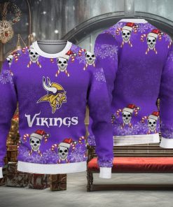 Minnesota Vikings Christmas Skull 3D Needle Ugly Sweater Gifr For Fans