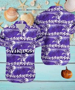 Minnesota Vikings Coconut Tree Pattern Hawaiian Shirt For Men Women