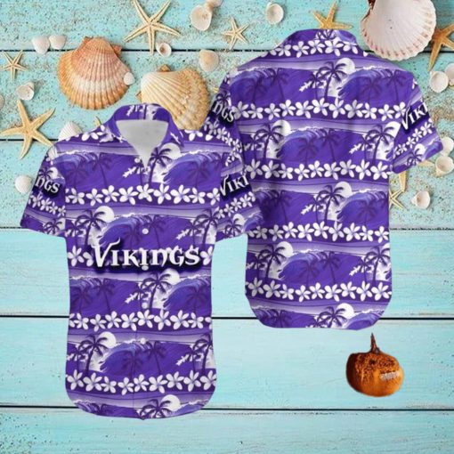 Minnesota Vikings Coconut Tree Pattern Hawaiian Shirt For Men Women