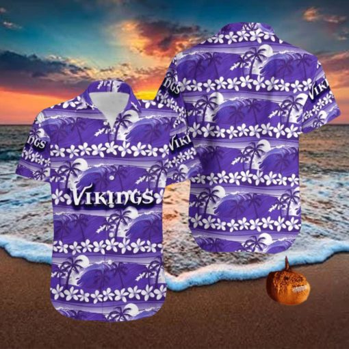 Minnesota Vikings Coconut Tree Pattern Hawaiian Shirt For Men Women