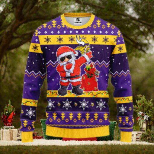 Minnesota Vikings Dabbing Santa Claus Ugly Christmas Sweater