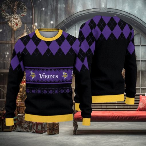 Minnesota Vikings Diamond Pattern Christmas Sweater