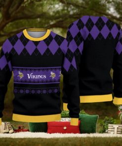 Minnesota Vikings Diamond Pattern Christmas Sweater