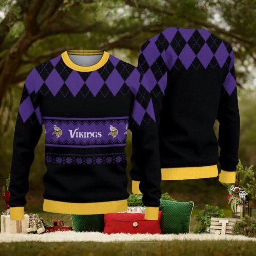 Minnesota Vikings Diamond Pattern Christmas Sweater