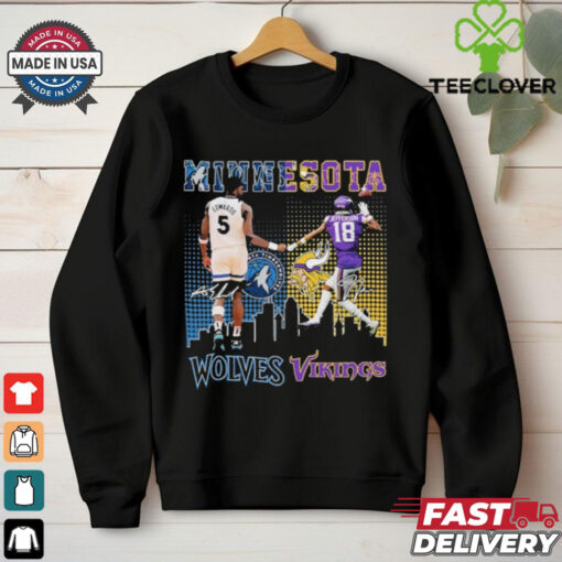 Minnesota Vikings Edwards And Minnesota Timberwolves Jefferson Signature Shirt