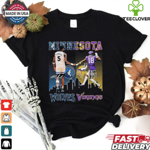 Minnesota Vikings Edwards And Minnesota Timberwolves Jefferson Signature Shirt