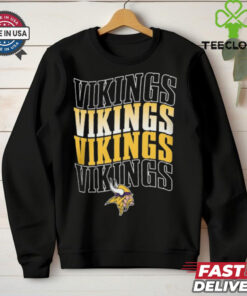 Minnesota Vikings Four Team Name Logo Fleece Shirt