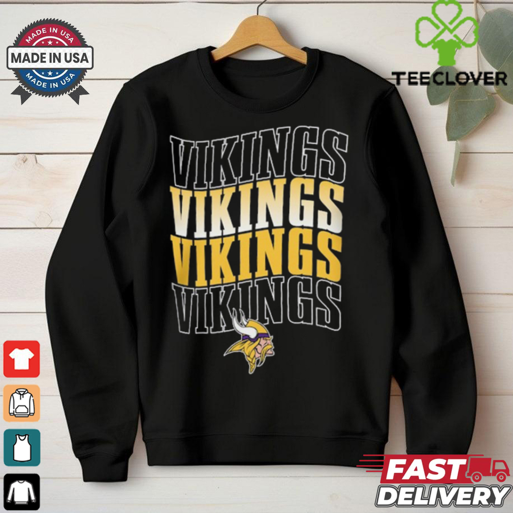 Minnesota Vikings Four Team Name Logo Fleece Shirt Minnesota Vikings Four Team Name Logo Fleece Shirt