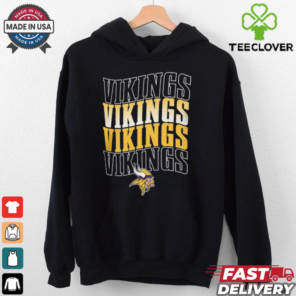 Minnesota Vikings Four Team Name Logo Fleece Shirt Minnesota Vikings Four Team Name Logo Fleece Shirt