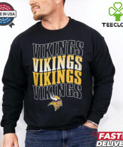 Minnesota Vikings Four Team Name Logo Fleece Shirt 3 Minnesota Vikings Four Team Name Logo Fleece Shirt