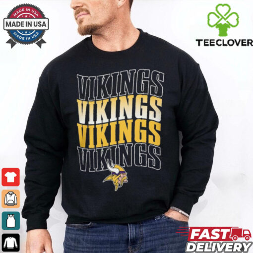 Minnesota Vikings Four Team Name Logo Fleece Shirt