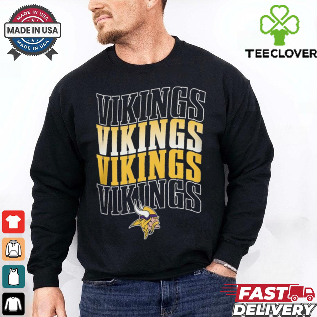 Minnesota Vikings Four Team Name Logo Fleece Shirt Minnesota Vikings Four Team Name Logo Fleece Shirt