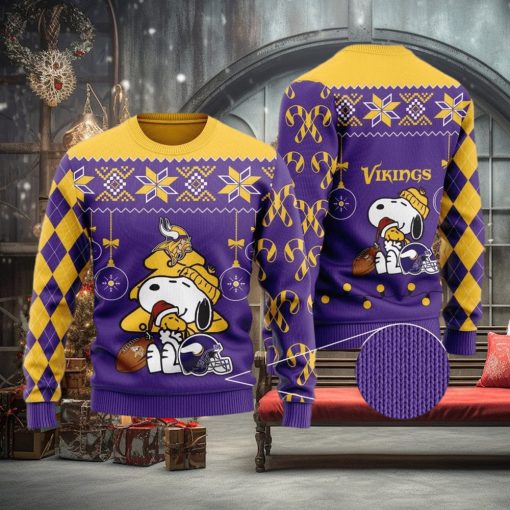 Minnesota Vikings Funny Charlie Brown Peanuts Snoopy Ugly Christmas Sweater